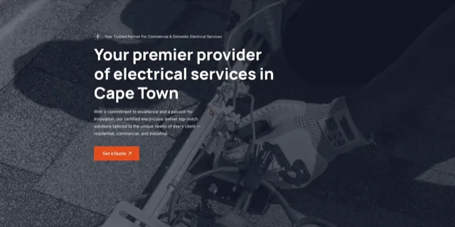 Cape Electrical Solutions website designed by Masterpiece Designs