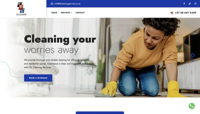 FSL Cleaning Services website designed by Masterpiece Designs